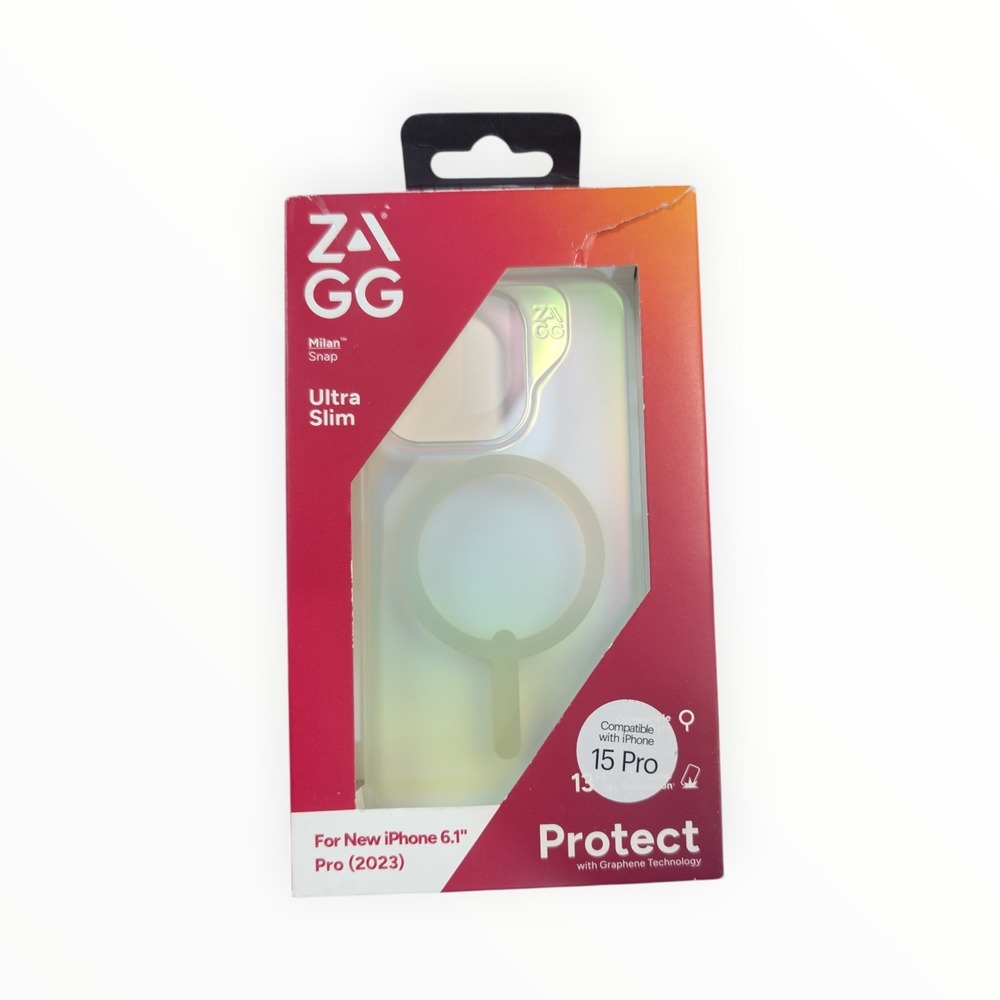 O8-O ZAGG Milan Snap MagSafe Compatible Case‎ for iPhone 15 Pro 6.1" Iridescent